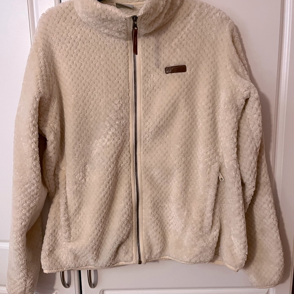 Women’s Columbia XL Zip Up Fleece Cream EUC Authentic